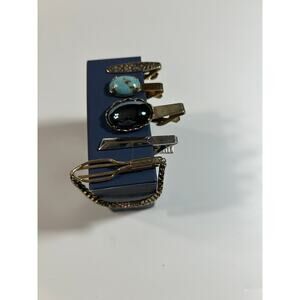 VINTAGE tie tack lot gold silver tone retro formalwear mid century accessories